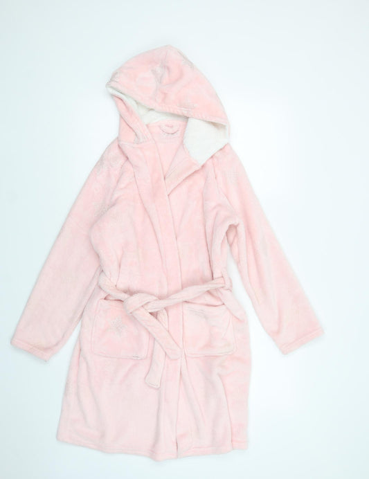 Primark Girls Pink Geometric Polyester Kimono Robe Size 11-12 Years  Tie - Star Print