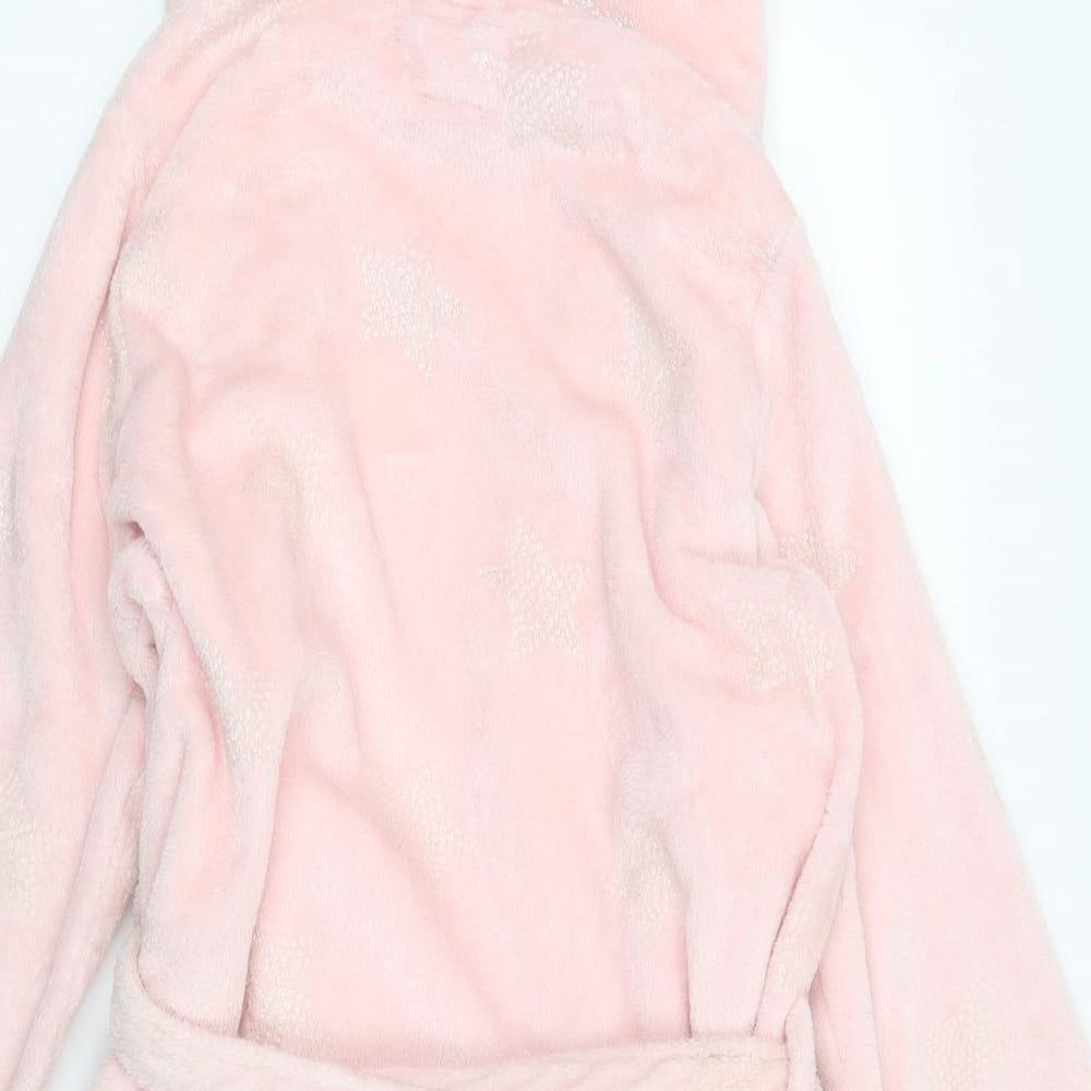 Primark Girls Pink Geometric Polyester Kimono Robe Size 11-12 Years  Tie - Star Print
