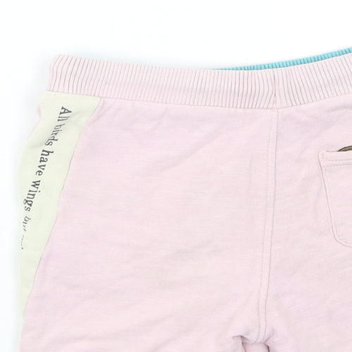 Marks and Spencer Girls Pink  Cotton Sweat Shorts Size 5-6 Years  Regular Drawstring
