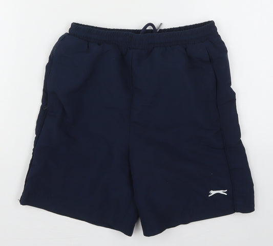 Slazenger Boys Blue  Polyester Bermuda Shorts Size 9-10 Years  Regular Drawstring