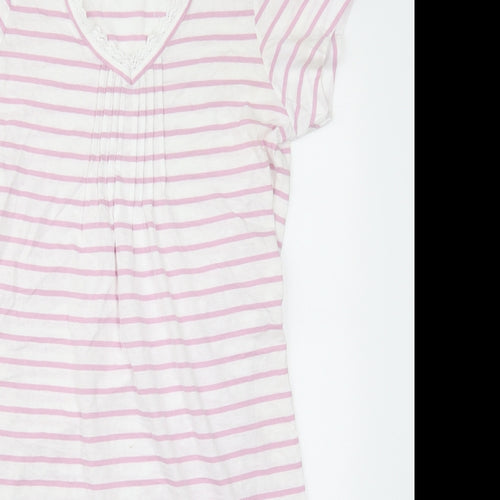 Matalan Womens Pink Striped Cotton Top Dress Size S