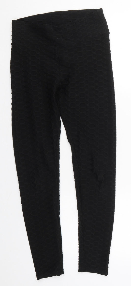 Vahia Womens Black  Polyester Carrot Leggings Size M L26 in
