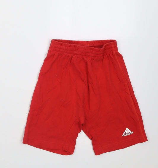 adidas Boys Red  Cotton Bermuda Shorts Size 2-3 Years  Regular