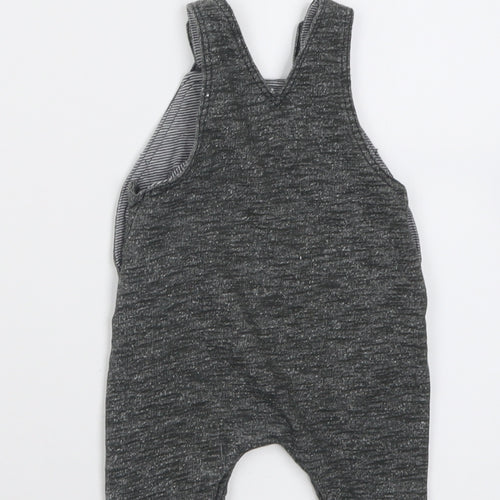 George Boys Grey  Cotton Dungaree One-Piece Size 0-3 Months  Button