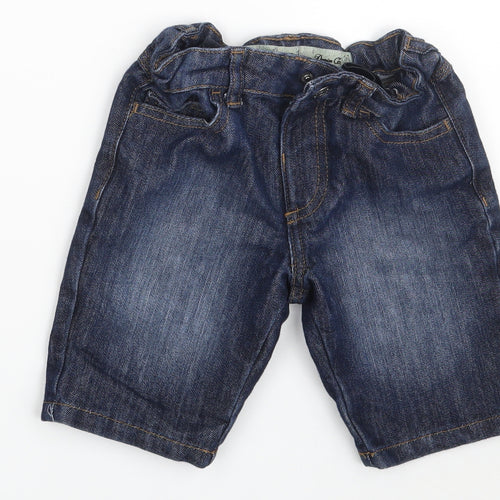 Denim & Co. Boys Blue  Cotton Chino Shorts Size 4-5 Years  Slim
