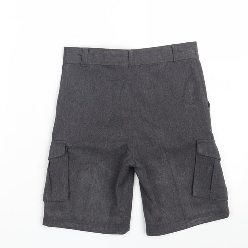 George Boys Grey  Polyester Cargo Shorts Size 6-7 Years  Regular Zip