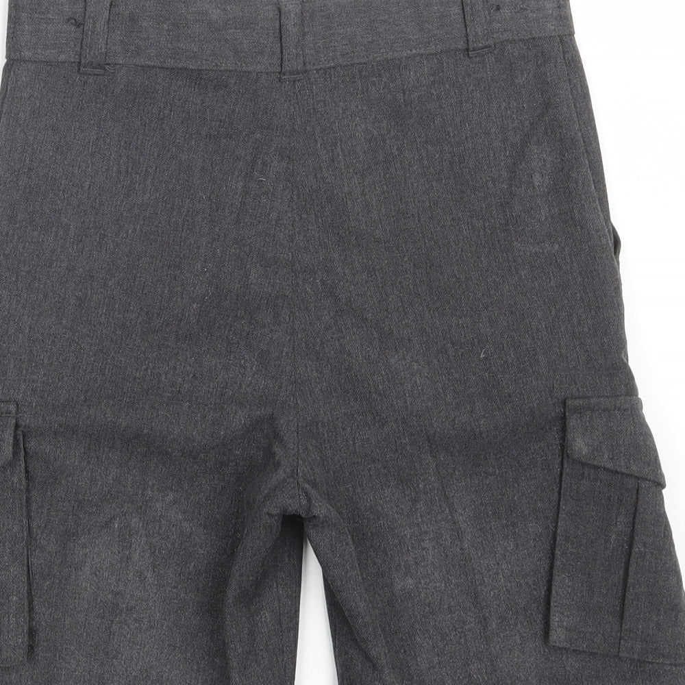 George Boys Grey  Polyester Cargo Shorts Size 6-7 Years  Regular Zip
