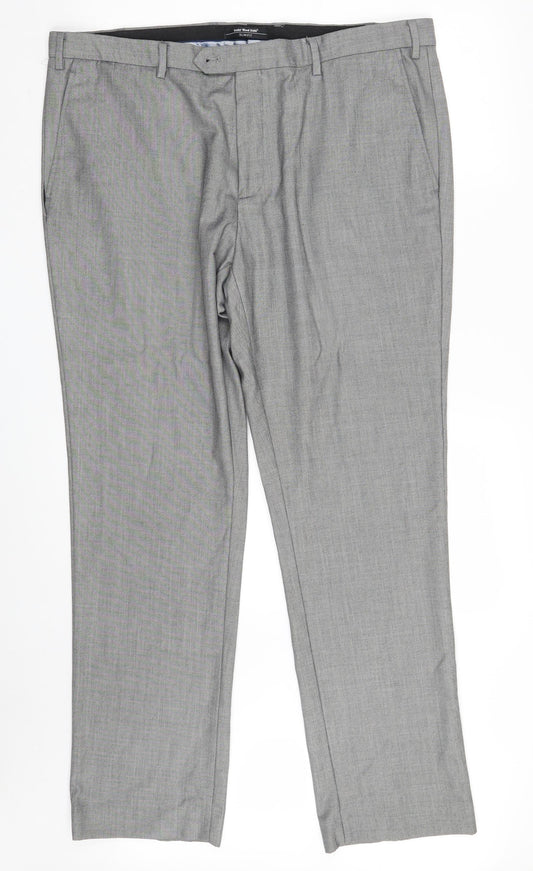 Cedar Wood State Mens Grey  Polyester Chino Trousers Size 40 in L31 in Slim Zip