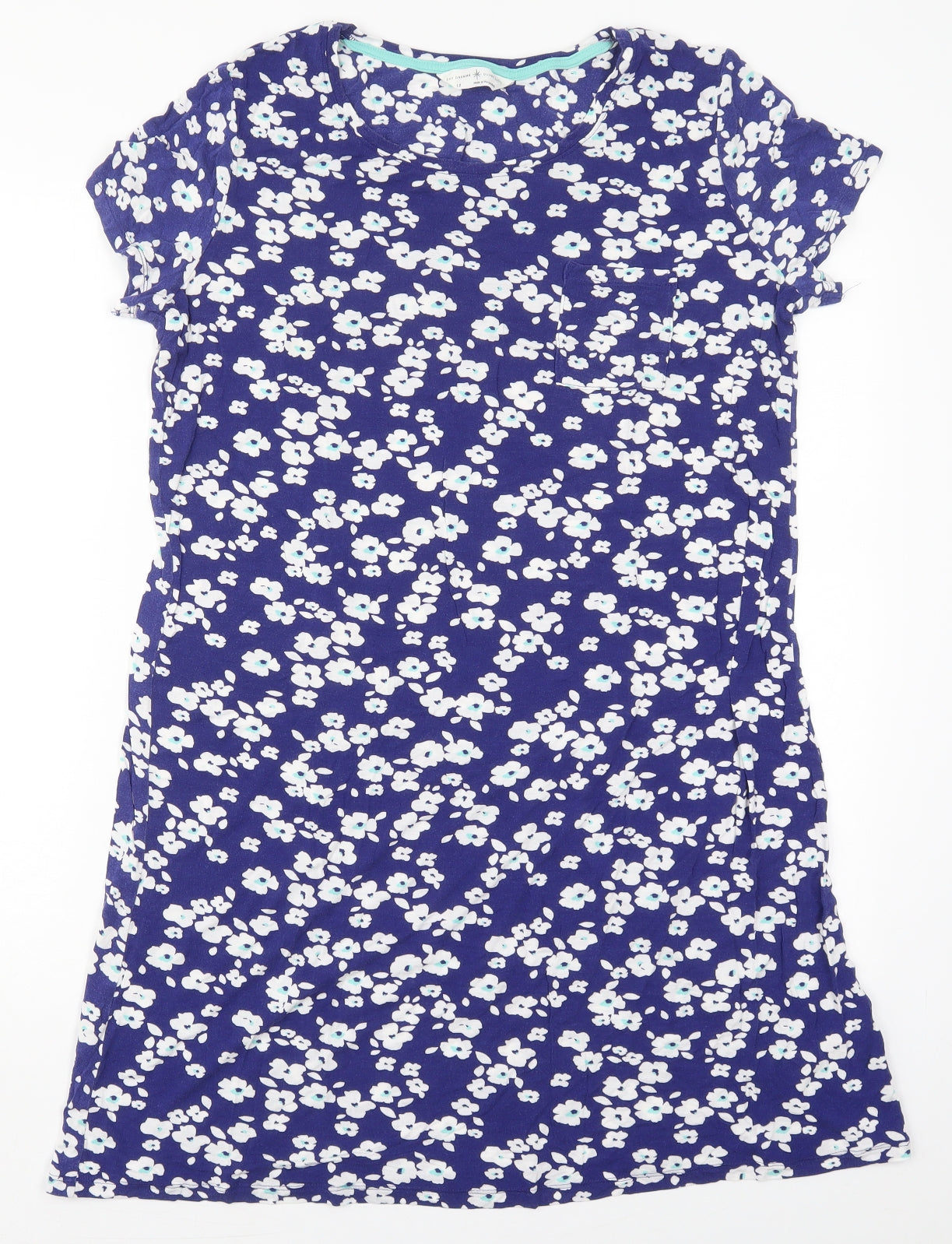 Marks and Spencer Womens Blue Floral Viscose Top Dress Size 12