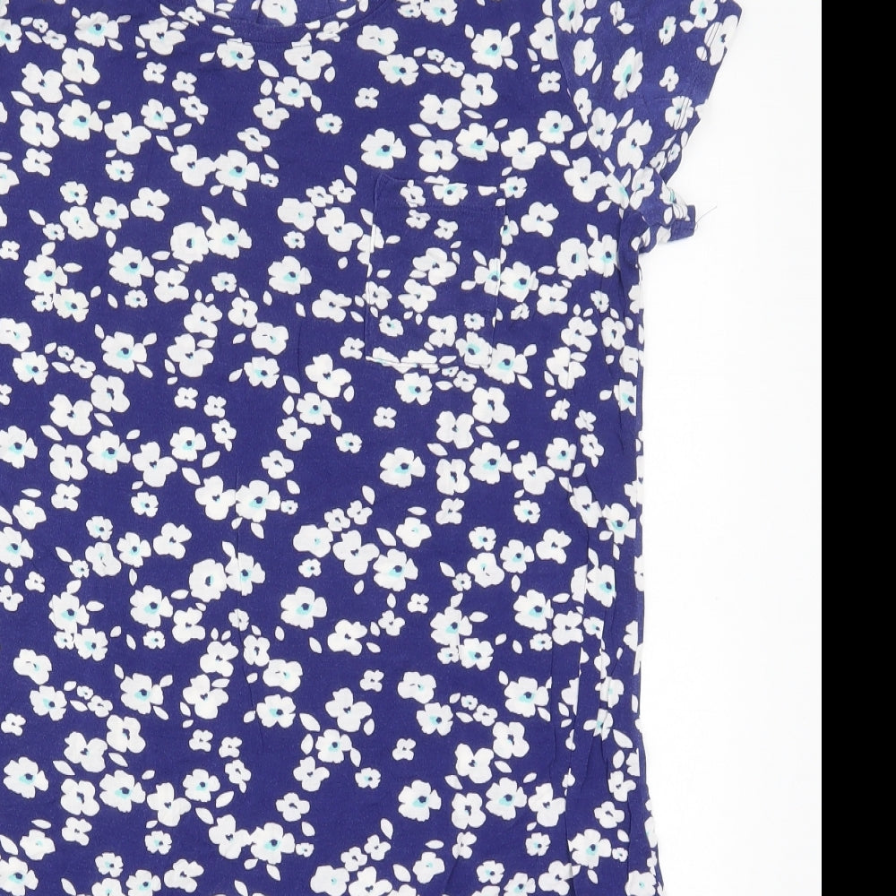 Marks and Spencer Womens Blue Floral Viscose Top Dress Size 12