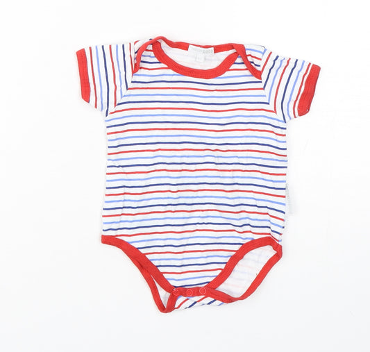 Nursery Time Boys Multicoloured Striped Cotton Babygrow One-Piece Size 0-3 Months  Snap
