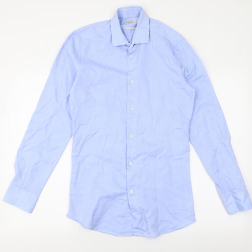 NEXT Mens Blue  Polyester  Dress Shirt Size 14.5 Collared Button