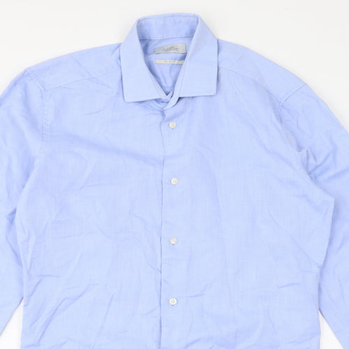 NEXT Mens Blue  Polyester  Dress Shirt Size 14.5 Collared Button