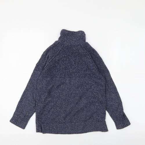 Zara Boys Blue Collared  100% Cotton Pullover Jumper Size 8 Years  Pullover