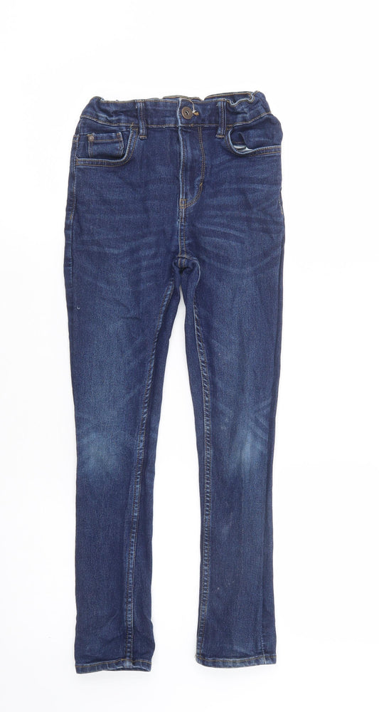Matalan Girls Blue  Cotton Skinny Jeans Size 10 Years  Regular Button