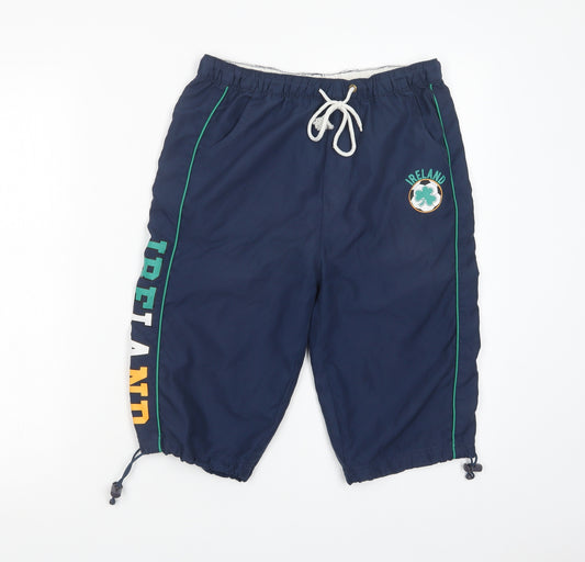 Ireland Boys Blue  Polyester Sweat Shorts Size 11-12 Years  Regular Drawstring