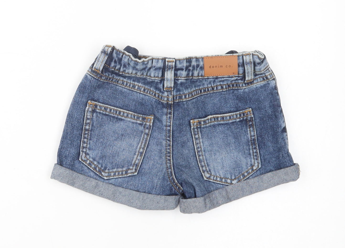 Primark Girls Blue  Cotton Hot Pants Shorts Size 5-6 Years  Regular Buckle