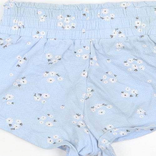 George Girls Blue Floral Cotton Bermuda Shorts Size 5-6 Years  Regular