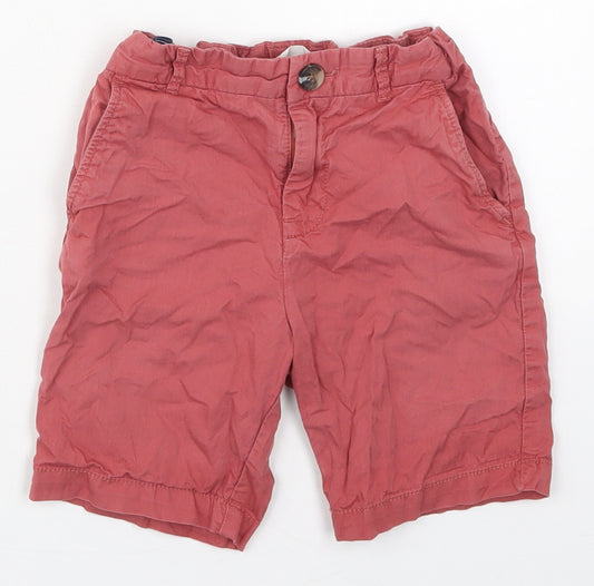 H&M Boys Red  Cotton Bermuda Shorts Size 6 Years  Regular