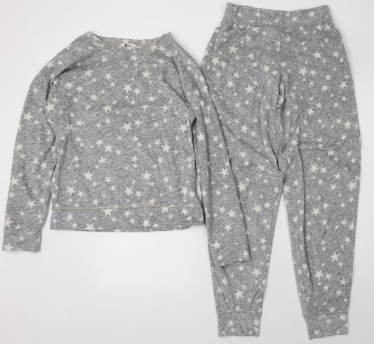 Marks and Spencer Womens Grey Geometric Polyester Cami Pyjama Set Size XS   - Star print