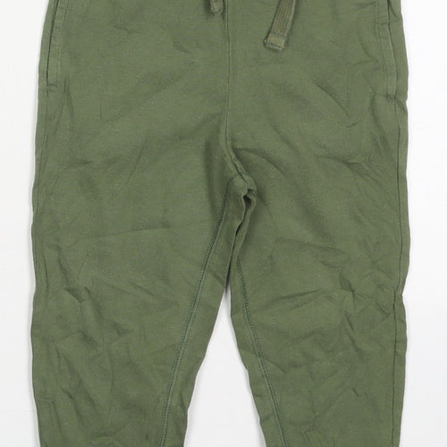 Gap Boys Green  Cotton Sweatpants Trousers Size 2 Years  Regular Drawstring