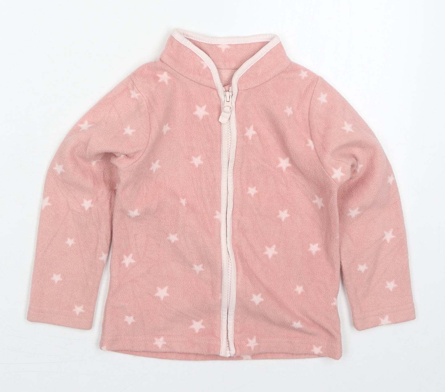 Mothercare Girls Pink   Jacket  Size 4 Years  Zip - Stars