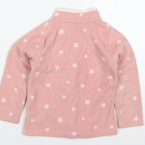 Mothercare Girls Pink   Jacket  Size 4 Years  Zip - Stars