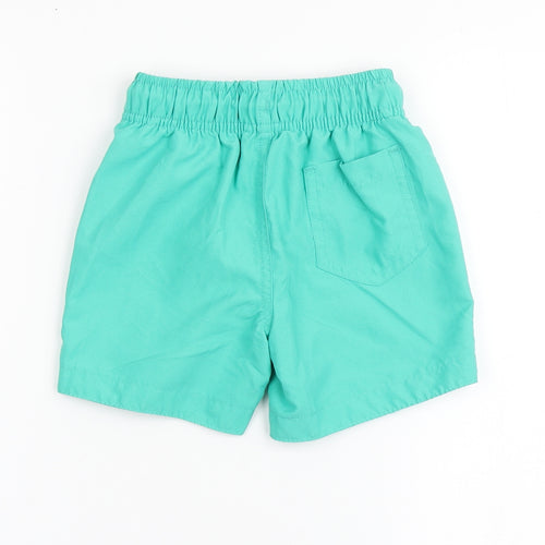 Primark Boys Green  100% Polyester Compression Shorts Size 2-3 Years  Regular Drawstring