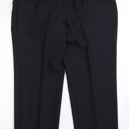 Douglas Mens Blue  Polyester Dress Pants Trousers Size 38 L28 in Regular Button - Short Leg