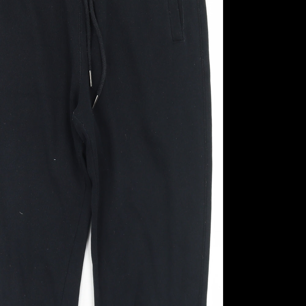 F F Mens Black Polyester Jogger Trousers Size L L27 in Slim