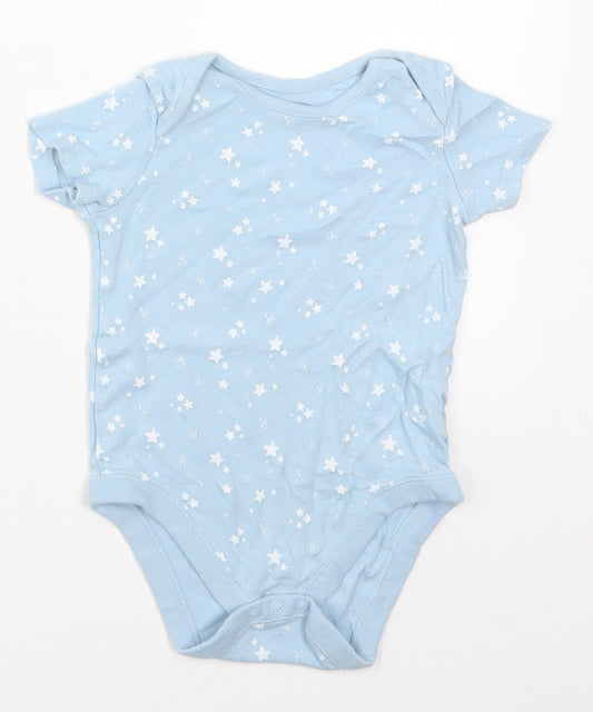 F&F Baby Blue  Cotton Babygrow One-Piece Size 12-18 Months  Button - Stars