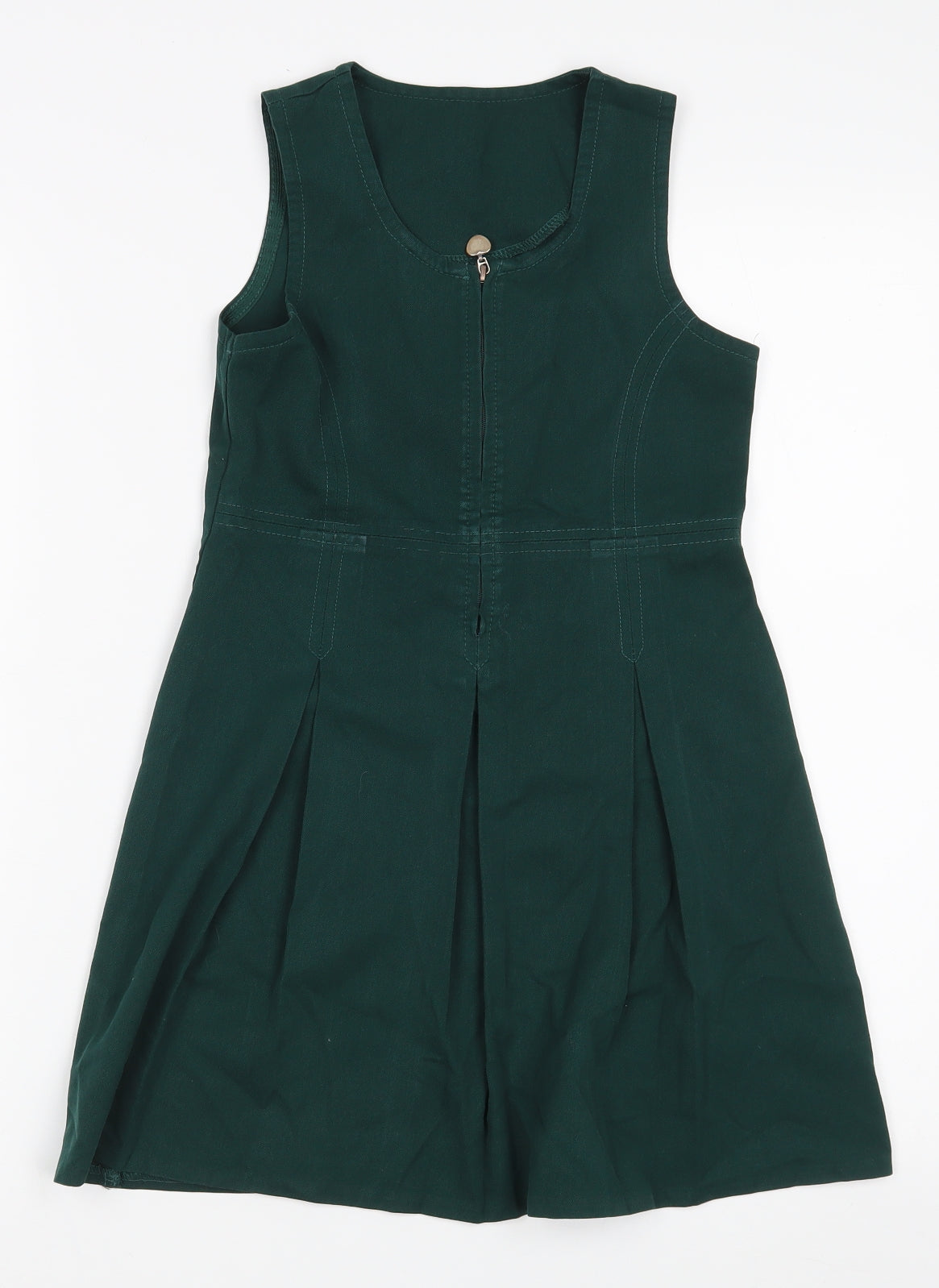 Dunnes Stores Girls Green  Polyester A-Line  Size 7 Years  Scoop Neck Zip