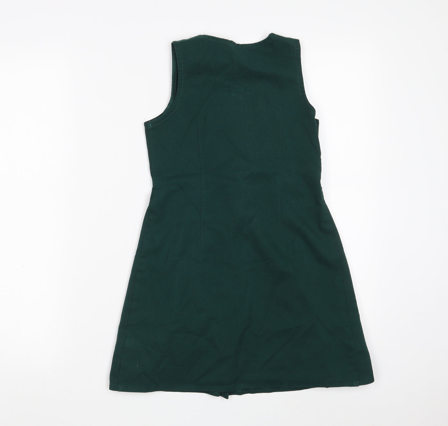 Dunnes Stores Girls Green  Polyester A-Line  Size 7 Years  Scoop Neck Zip