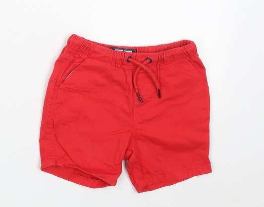 NEXT Boys Red  100% Cotton Chino Shorts Size 2 Years  Regular Drawstring