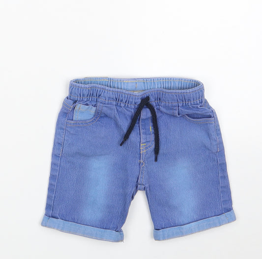 Babybol Boys Blue  Cotton Chino Shorts Size 2 Years  Regular Drawstring