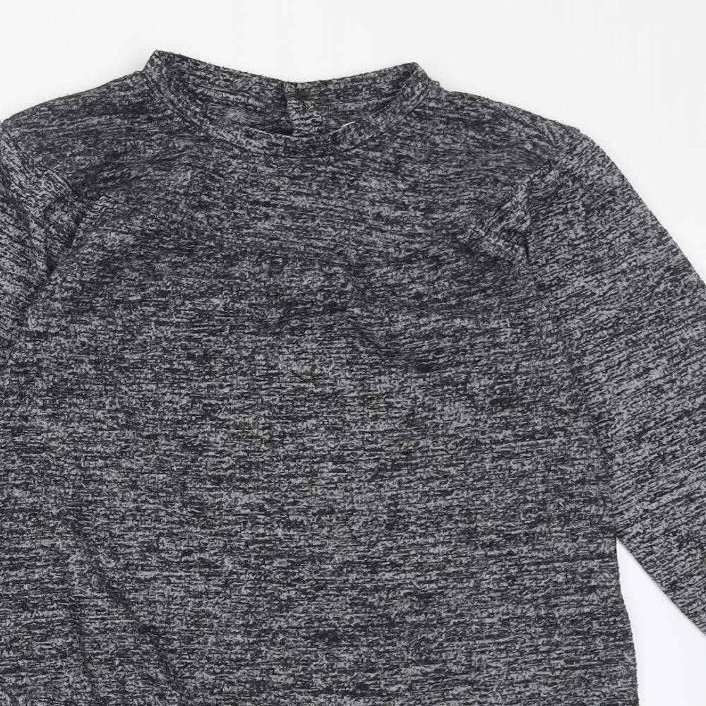 Zara Girls Grey  Polyester A-Line  Size 6 Years  Crew Neck Button