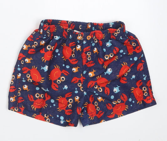 Matalan Boys Blue Geometric Polyester Bermuda Shorts Size 2-3 Years  Regular Tie
