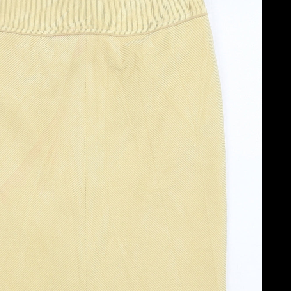 Gelco Womens Yellow  Polyester A-Line Skirt Size 14   Zip