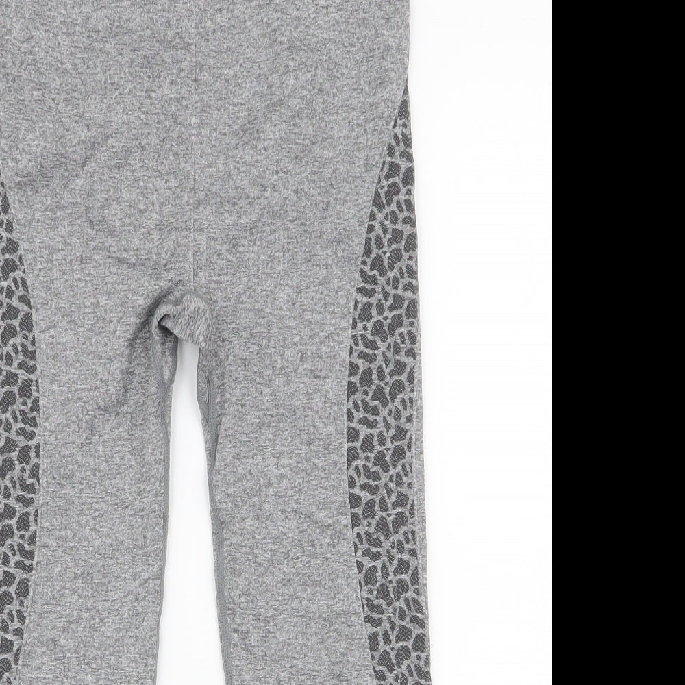 Atmosphere Womens Grey Animal Print Polyester Capri Leggings Size 10 L20 in Regular Pullover