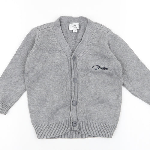Pointer Boys Grey V-Neck  Polyester Cardigan Jumper Size 2 Years  Button