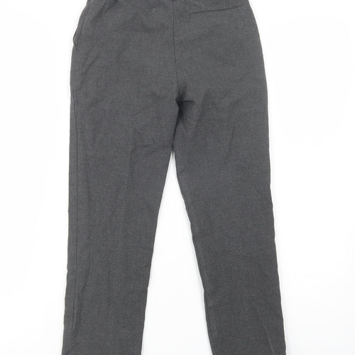 Marks and Spencer Boys Grey  Polyester Dress Pants Trousers Size 8-9 Years  Regular Button - School Wear
