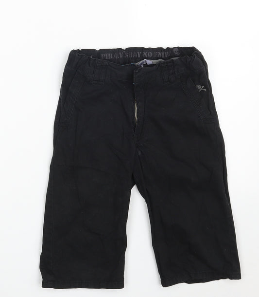 H&M Boys Black  100% Cotton Utility Shorts Size 7-8 Years  Regular Zip