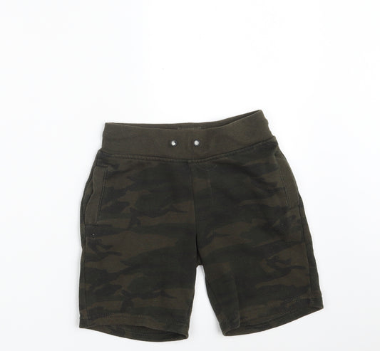 Primark Boys Green Camouflage Polyester Sweat Shorts Size 7-8 Years  Regular