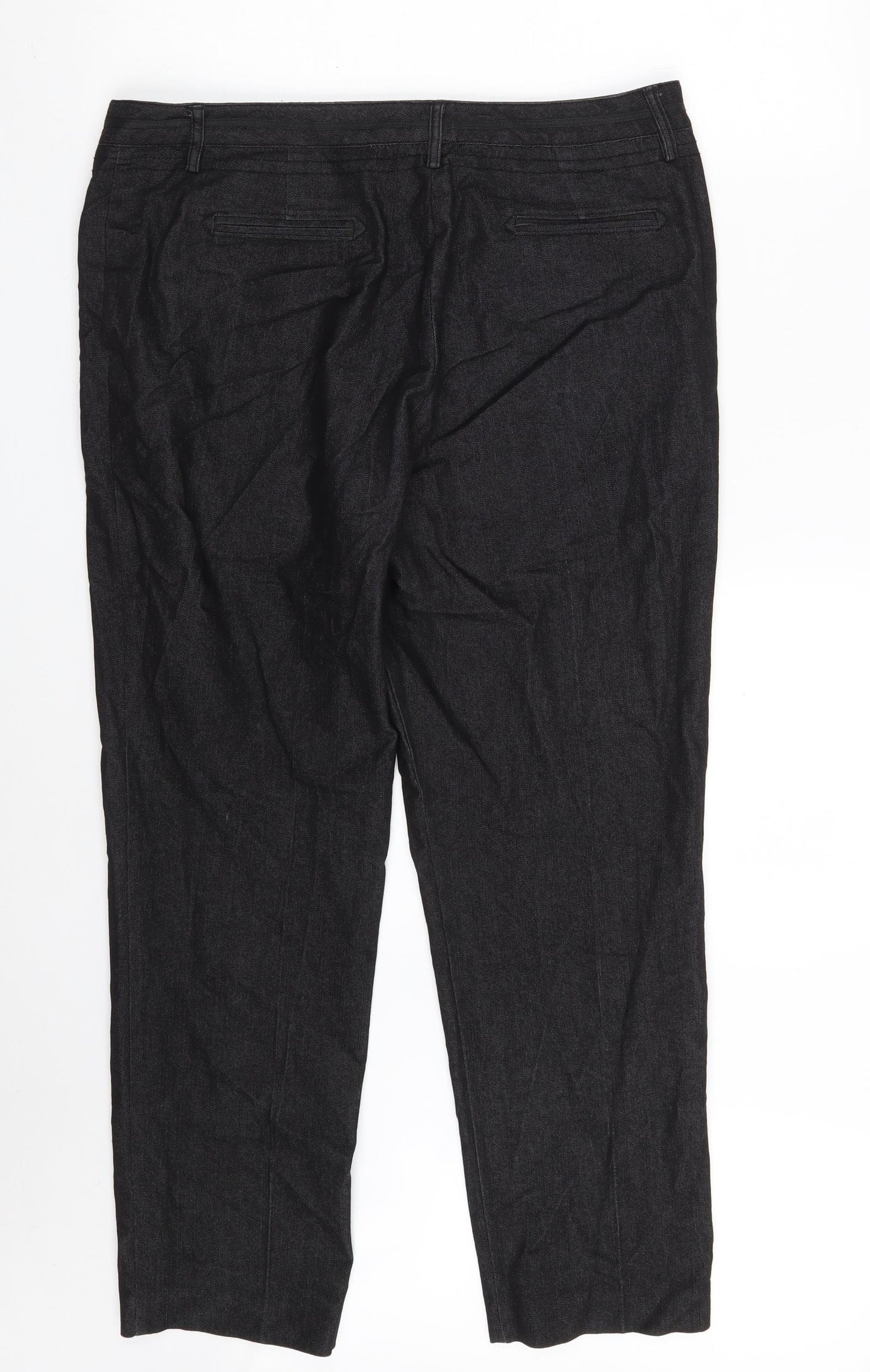 Larry Levine Womens Black  Cotton Straight Jeans Size 12 L27 in Regular Zip