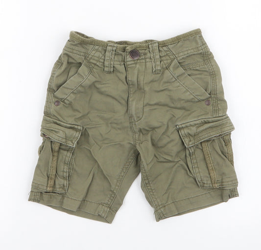 NEXT Boys Green  100% Cotton Cargo Shorts Size 4 Years  Regular Zip