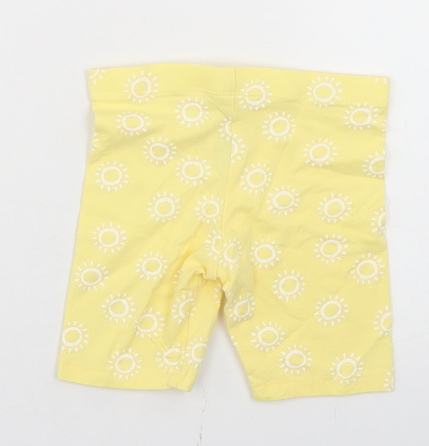 F&F Girls Yellow Geometric Cotton Biker Shorts Size 2-3 Years  Regular  - Sun Print