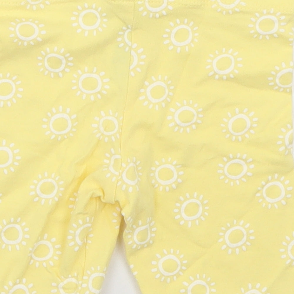 F&F Girls Yellow Geometric Cotton Biker Shorts Size 2-3 Years  Regular  - Sun Print
