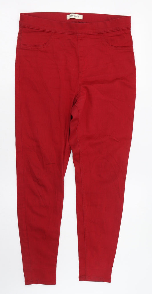 NEXT Womens Red  Cotton Jegging Leggings Size 10 L26 in