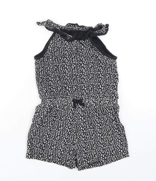 George Girls Multicoloured Animal Print Cotton Playsuit One-Piece Size 5-6 Years  Pullover