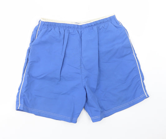 Dunnes Stores Mens Blue  Polyester Bermuda Shorts Size L L6 in Regular Drawstring